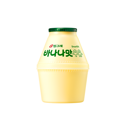 현재 바나나맛우유 패키지 · 1974년 패키지 사진이 아닙니다.